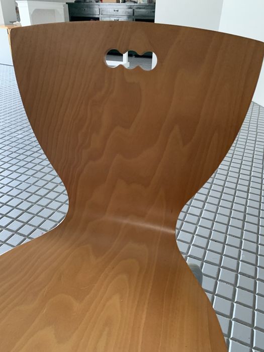 Mesa de cozinha madeira/ vidro c/ 4 cadeiras