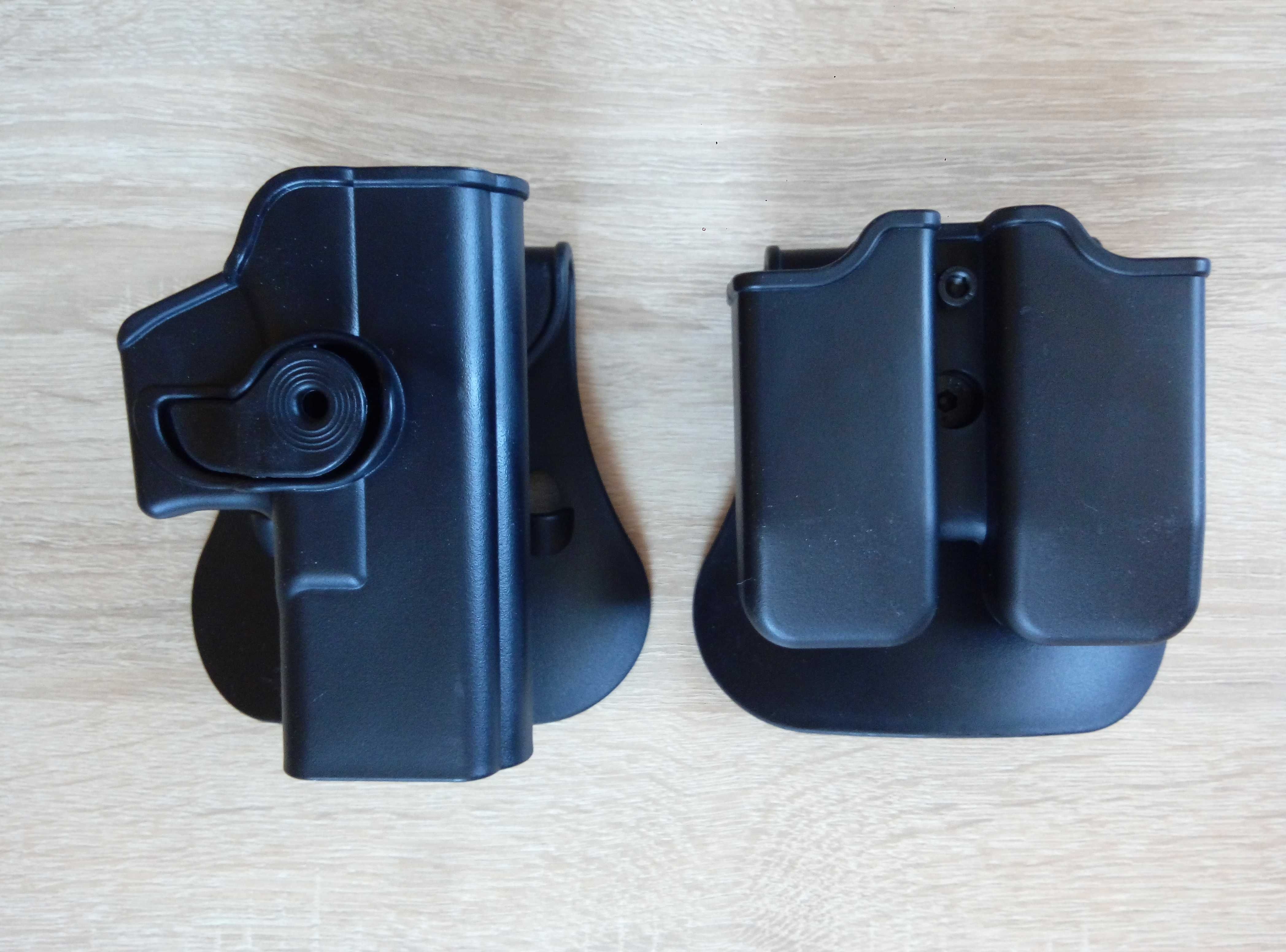 Пластиковая поясная кобура для пистолета Glock 17/19 правая + паучер ...