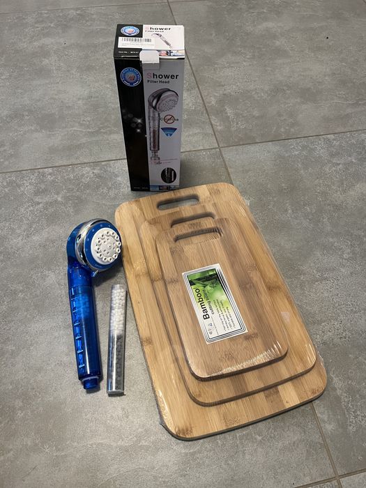 Prysznic i deski do krojenia