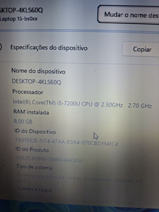 Portátil HP 15-bw intel i5 c/ AMD Radeon