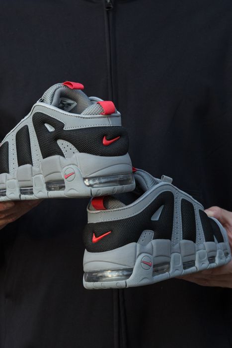 Nike Air More Uptempo Low Grey Black Red