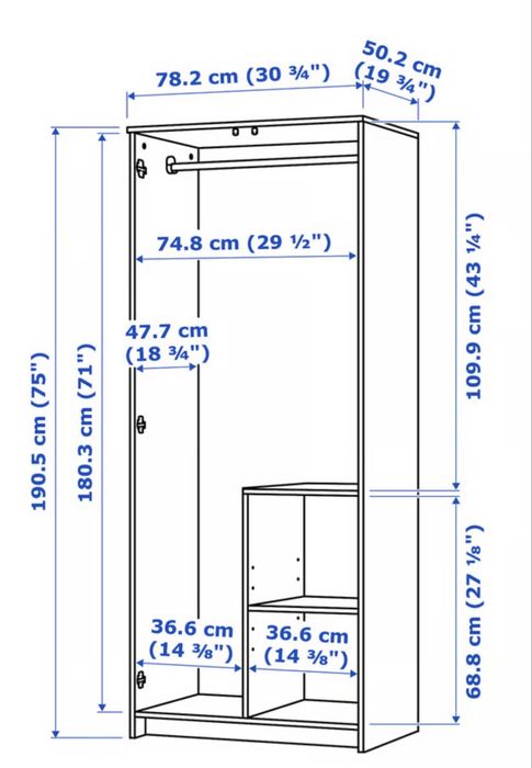 BRIMNES Szafa 2 drzwiowa Ikea