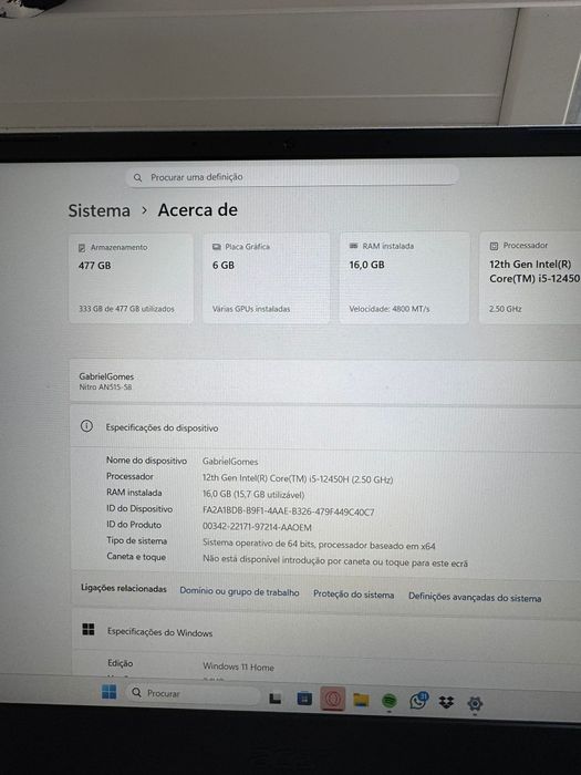 Notebook gamer como novo