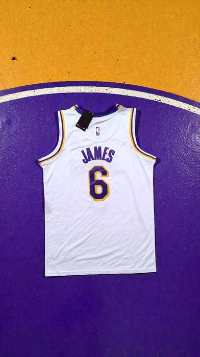 LeBron James Lakers Jersey Nike Nowa Metka NBA L biała King James kosz spot basketball
