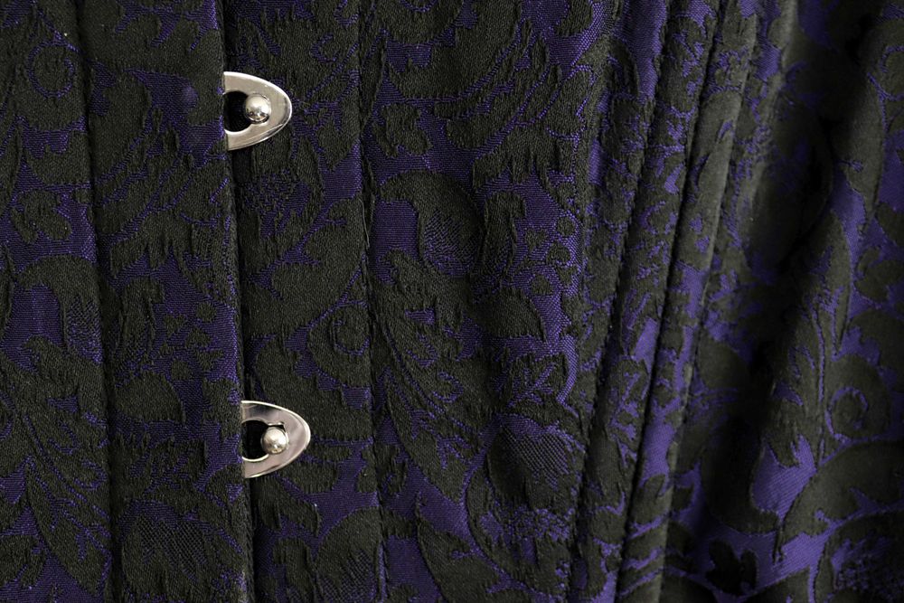 Вікторіанський корсет чорний фіолет готика стімпанк еротика size 30 L