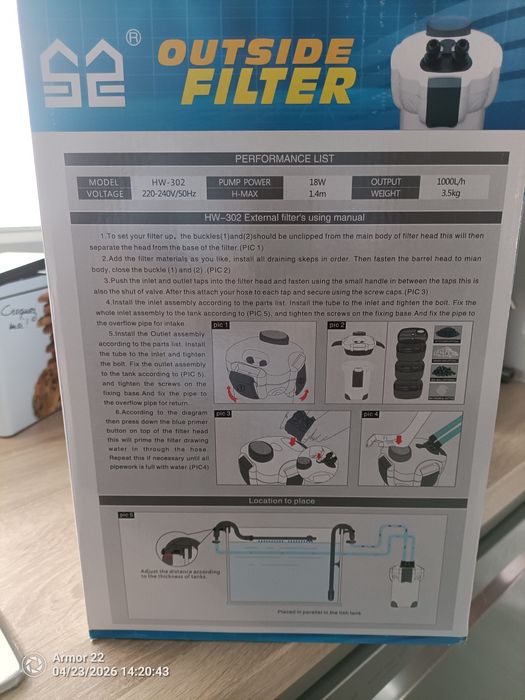 Filtro para aquário novo na caixa sunsun