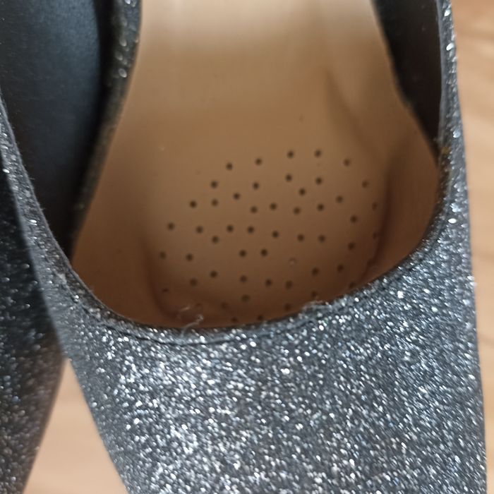 Buty szpilki brokat szare 40