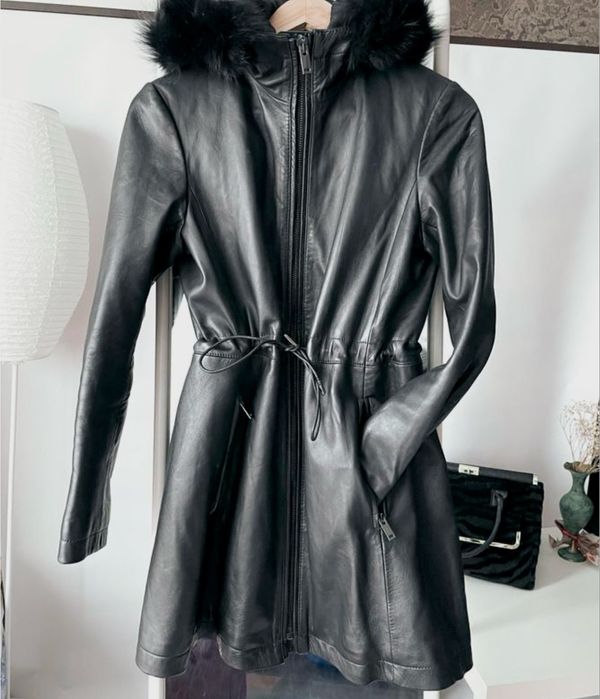 Дубленка Пальто натуральная кожа massimo dutti