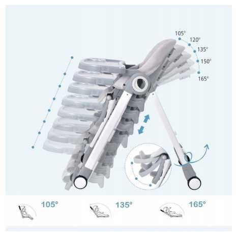 Krzesełko do karmienia z regulacją wysokości