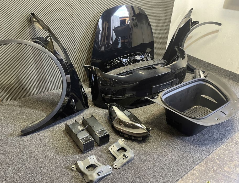 Tesla Model Y капот, бампер, крыло, фара, усилитель радиаторы РАЗБОРКА