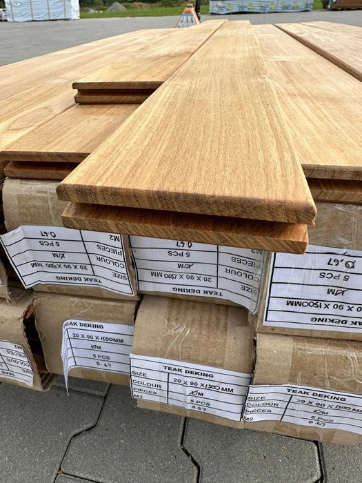 Deska tarasowa Teak 20x90/120x1500mm  Fas KD