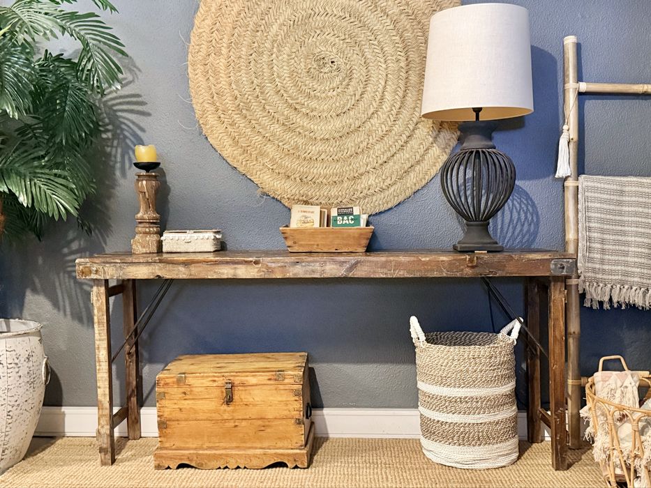 aparador consola mesa bancada trabalho teca indiana oriental rustica