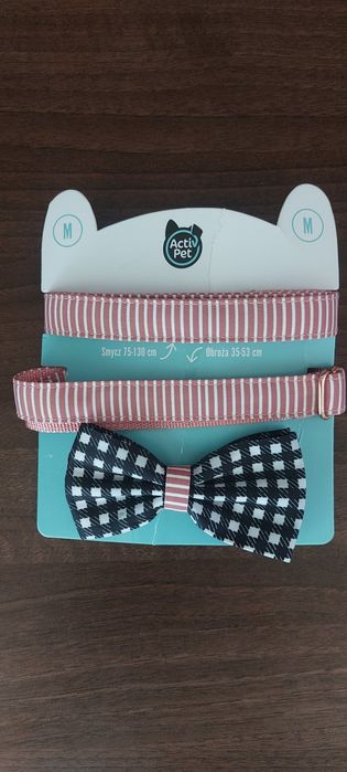 Komplet smycz obroża I mucha dla psa M