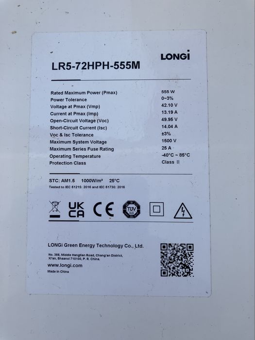 Painel solar 555w