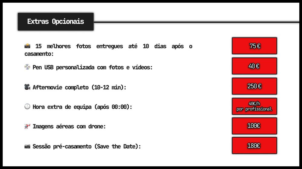 Pacote ECO | Filmagem + Fotografia Para Casamentos