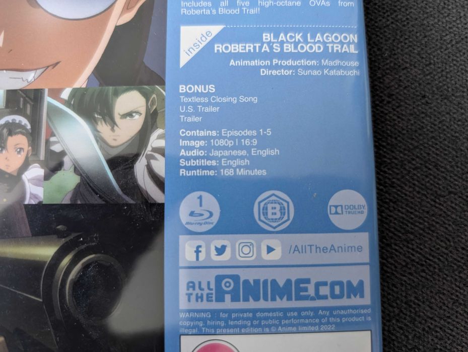 Black Lagoon kompletna kolekcja Anime Blu-Ray