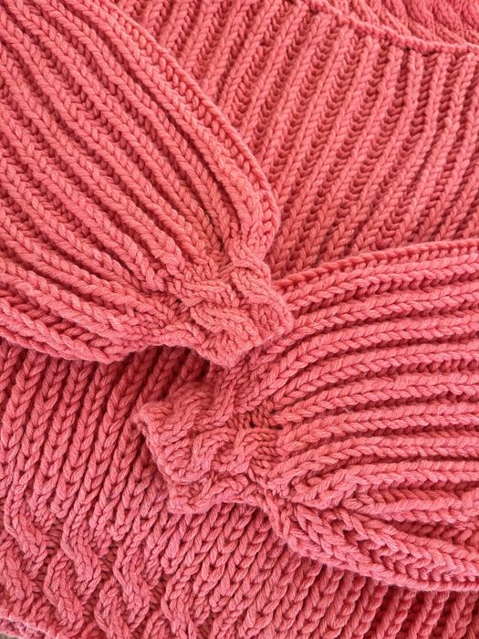 Sweter wełniany koralowy/pomarańczowy