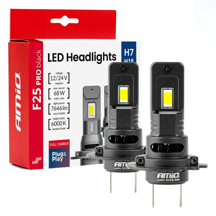 Żarówki LED H7 12V 7646LM Full Canbus mocne