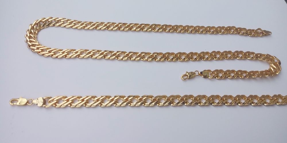 Złoty łańcuszek, pozłacany łańcuszek, męski łańcuszek, Rombo,750, logo