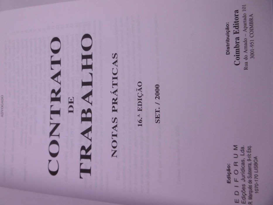 Contrato de Trabalho Notas Práticas Set./2000
de Abílio Neto