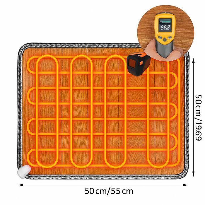 Електричний ліноліумний коврик  50х55 см, темп до 60 град