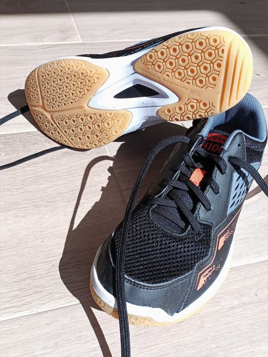 Tenis de Andebol H100 Cinzento Preto Laranja, tam 43