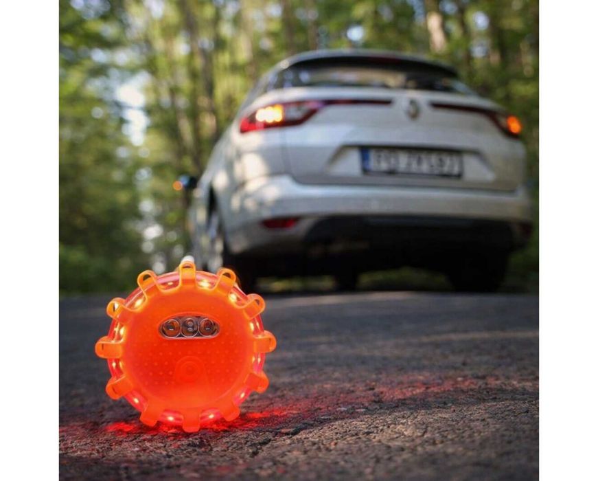 HIT! Lampa Ostrzegawcza LED Flara Magnes 9 Trybów Mocna Widoczna 1.6km