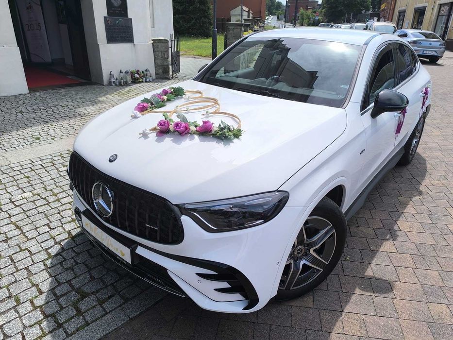 Samochód, auto do ślubu. Mercedes GLC Coupe  pakiet AMG.
