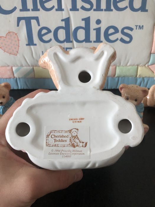 Вінтажний керамічний набір для кухні Cherished Teddies Enesco 1994 Салфетниця