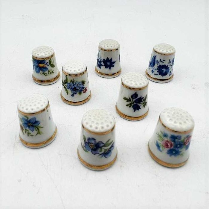 Dedais Antigos em Porcelana com Motivos Florais