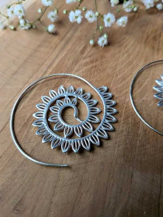 mosiężne kolczyki indyjskie kolczyki etno mosiądz hippie orient boho