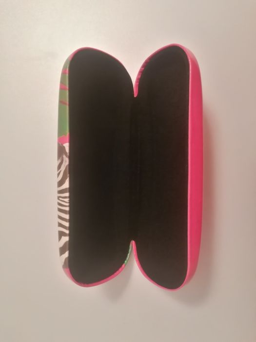 caixa de óculos rosa com zebra rígida NOVA portes incluidos