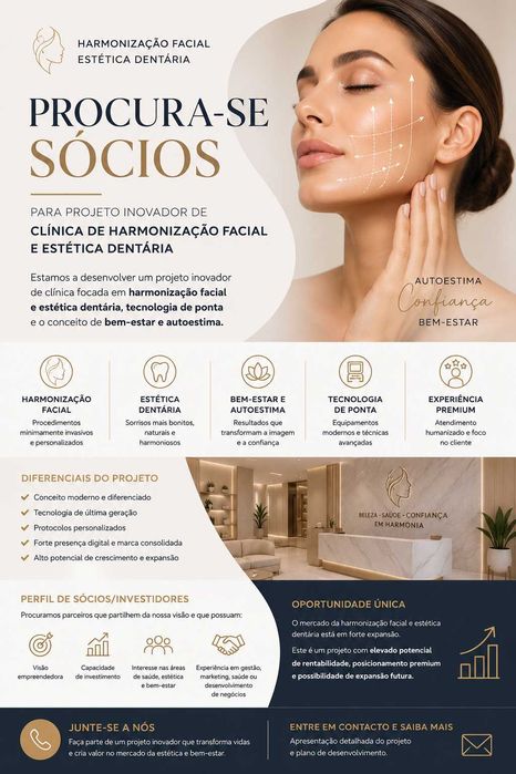 Procura-se Sócio para abertura de Clínica Harmonização Facial e estética dentária