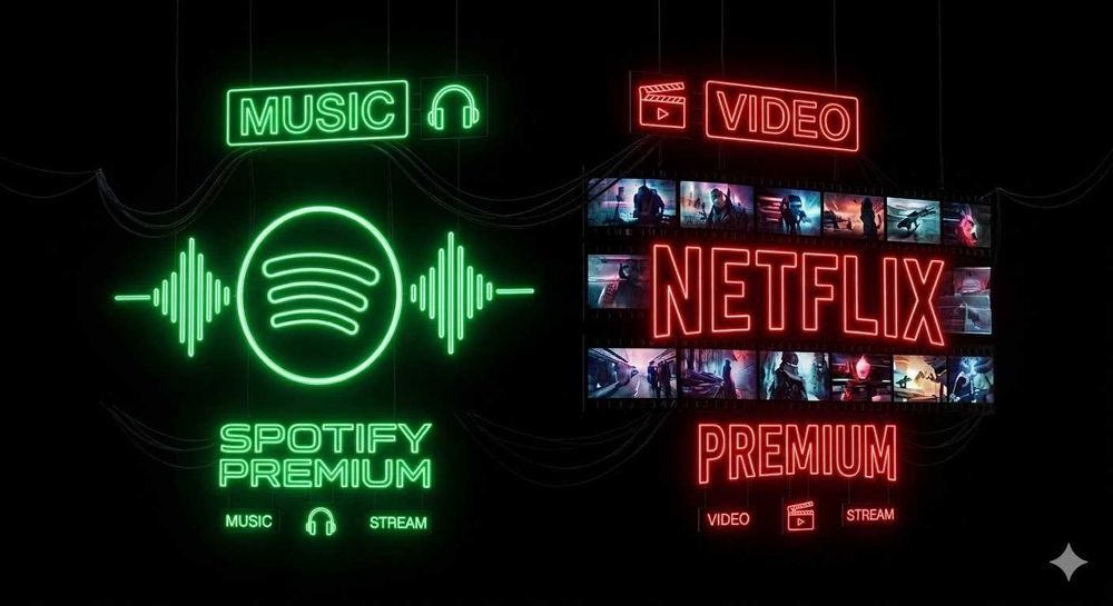 Spotify Premium (Individual) / Netflix Premium Ultra HD 4K и HDR