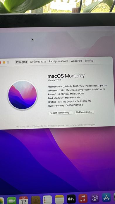 MacBook pro 16GB nowa bateria