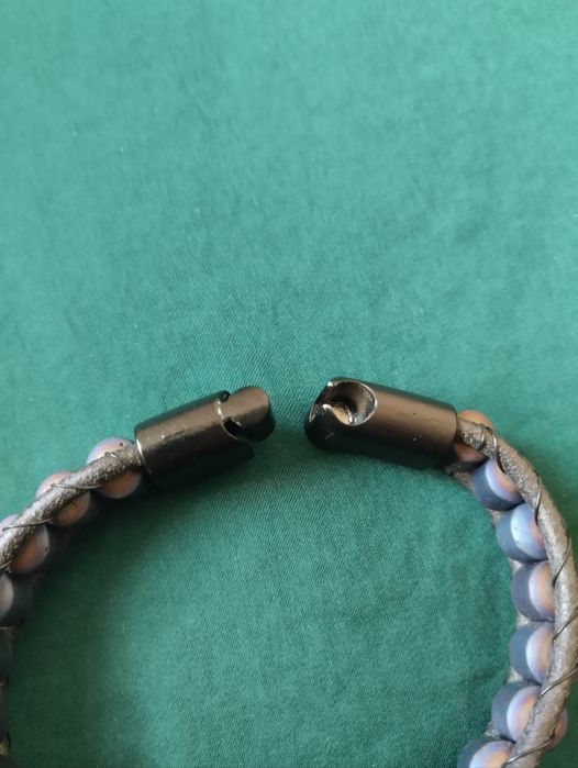 Bransoletka unisex z Egiptu czarno niebieska męska damska z koralikami