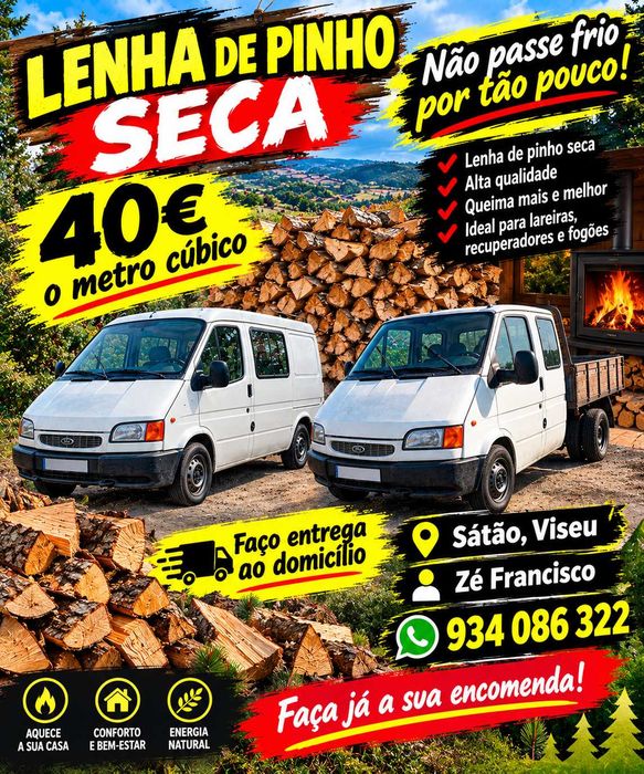 Vendo lenha seca de pinho