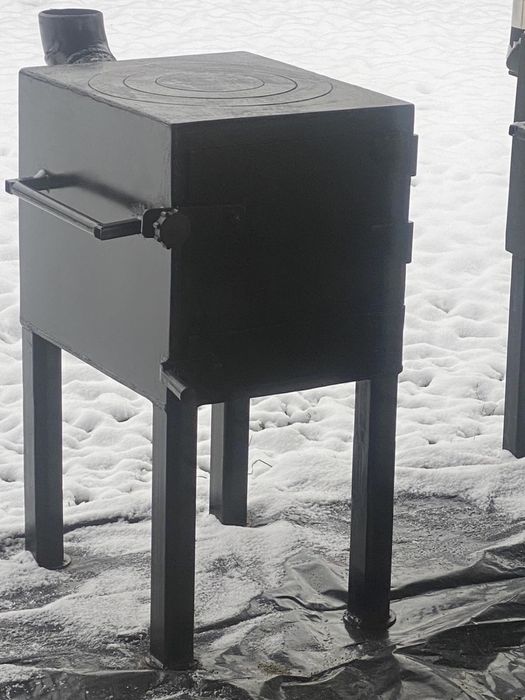 Буржуйка переносна з плитою для готування їжі на дровах