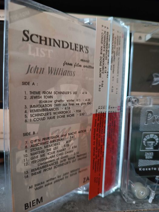 John Williams - Schindler's List; kaseta magnetofonowa MG