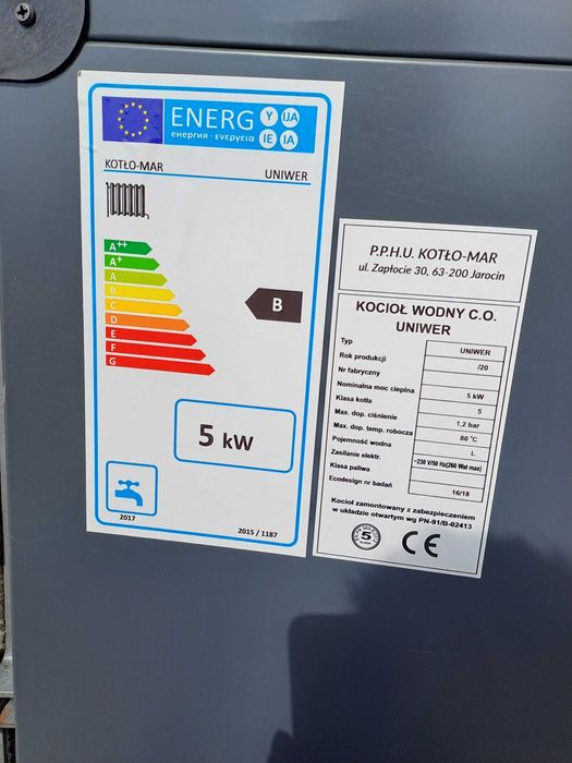 Piec Kocioł 5kw do 55m2 Węgiel Drewno +Miarkownik termometr GRATIS