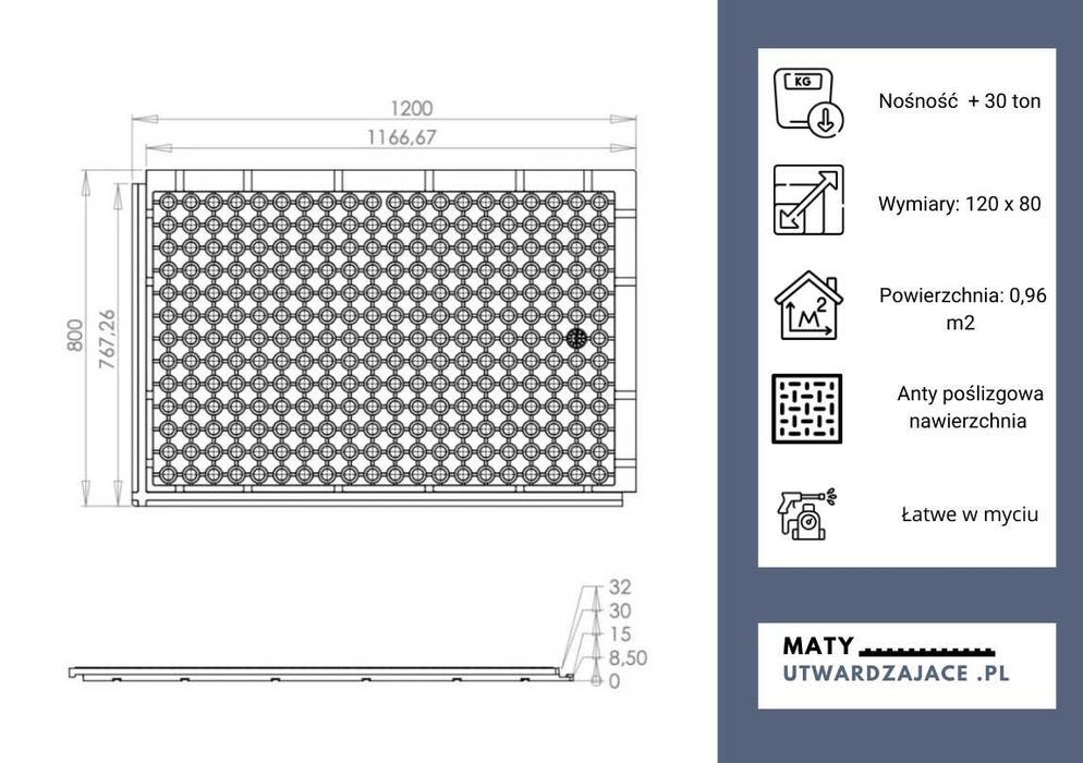 mata drogowa/ utwardzenie terenu / droga tymczasowa /120x80