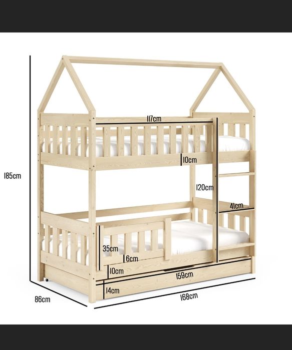 Sprzedam łóżko piętrowe domek z szufladą