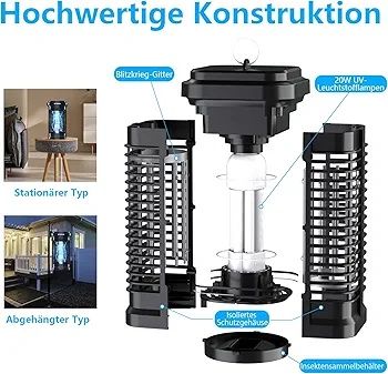 Homesuit Elektryczna pułapka na owady, lampa odstraszająca komary