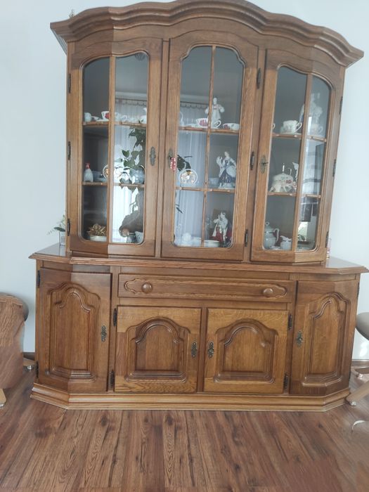 Kredens i szafka narożna dębowe