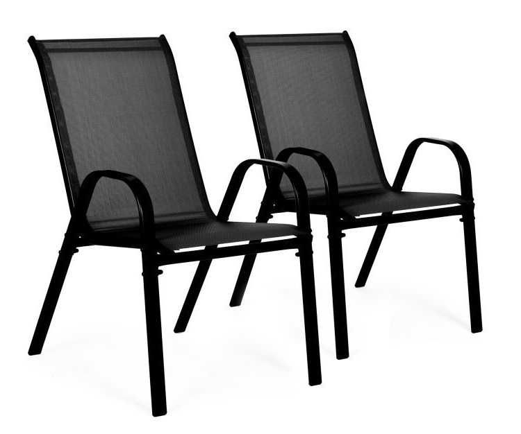 KRZESŁO OGRODOWE uniwersalne całoroczne - komplet 2 szt. CZARNE