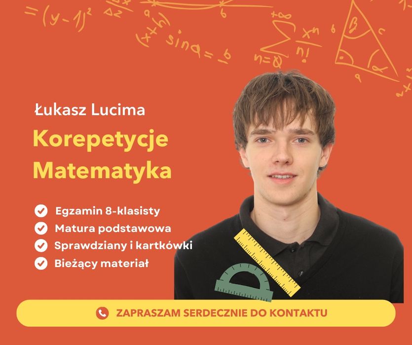 Korepetycje z matematyki ONLINE | Egzamin 8-klasisty, matura, bieżący materiał