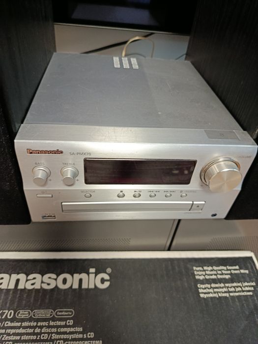 Miniwieża Panasonic SC-PMX70 – Bluetooth, CD, USB, 2 kolumny, karton