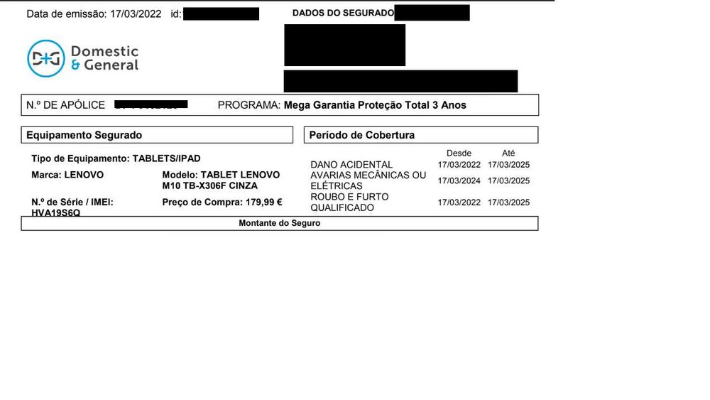 Tablet LENOVO M10 HD + Capa Folio