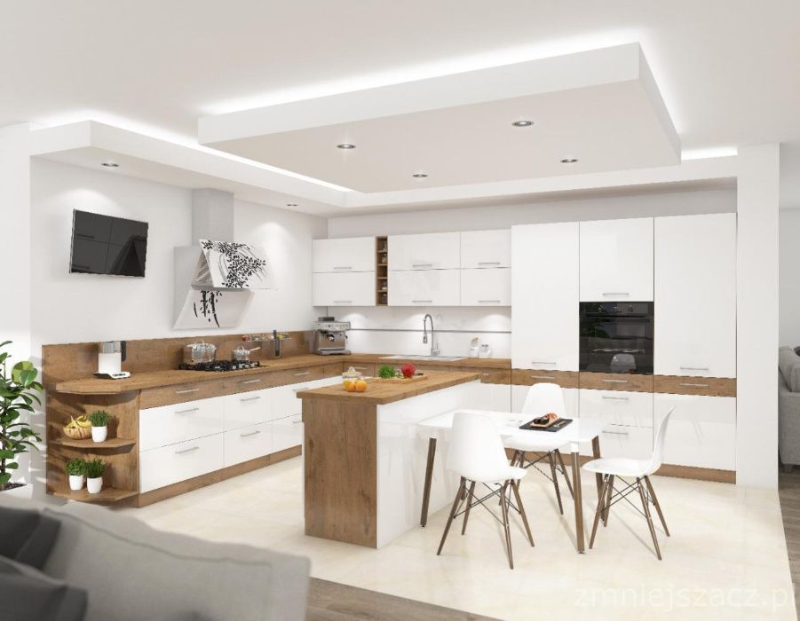Kuchnia Vigo Biały  Połysk - Wycena Projekt Gratis