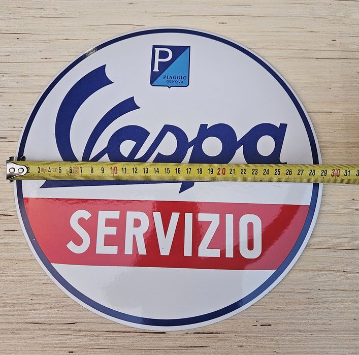 Placa esmaltada Vespa "Servizio"